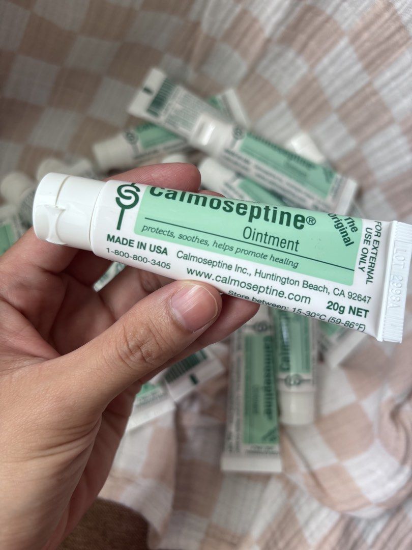 Calmoseptine Ointment 20g Tube (Category: Body Care) located in Quezon City. Submitted by eshymarie (Listing ID 1470168293, Image 1). Description: - Product: Calmoseptine Ointment - Size: 20g per tube - Origin: Made in USA - Expiry Date: February 18, 2028 - Benefits: Protects, soothes, and promotes healing - Ideal for: Family care and daily first aid needs.