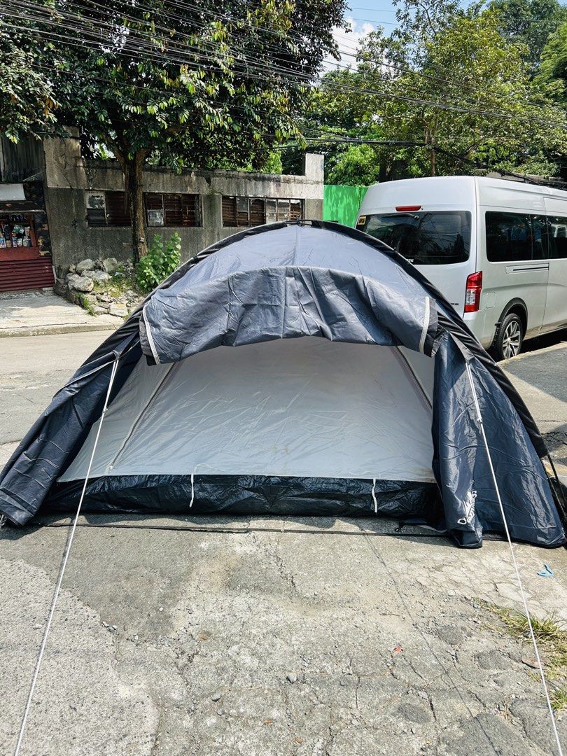 Campus Nomad 4 Grey Camping Tent (Category: Hiking & Camping) located in Manila. Submitted by starbalesukandjapansurplus (Listing ID 1470214605, Image 3). Description: - Brand/Model: Campus Nomad 4 Grey Tent - Capacity: Roomy interior fits up to 4 people - Design: Double layer with outer flysheet and attached guy lines - Condition: Used only for testing setup, material is clean and intact - Best for: Weekend camping trips and outdoor festivals - 