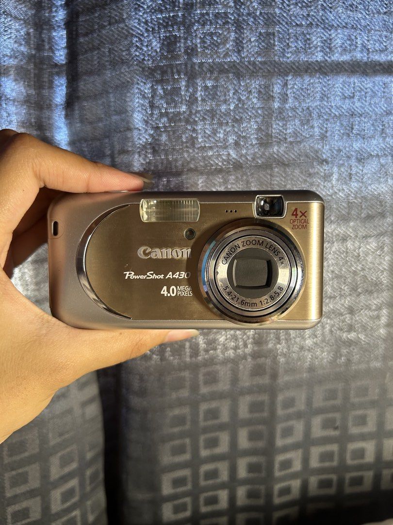 CANON A430 UNIT ONLY! (Category: Cameras) located in Muntinlupa City. Submitted by kyaaahaan1 (Listing ID 1470300395, Image 1). Description: CANON POWERSHOT A430 ₱1300 UNIT ONLY!! Photos with people are blurred for privacy purposes! (message for additional photos & infos) Unit info: 2 AAbatteries (disposable/rechargeable) Maximum of 2g SD card only No need for charging Issue: * Light sensitivity, photo may appear very bright when shot outdoors/da