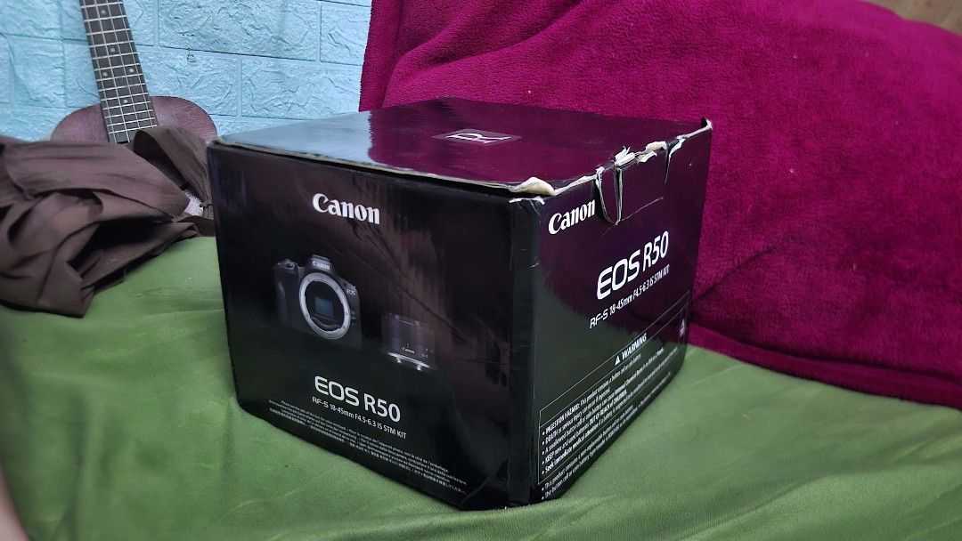 Canon eos r50 mirrorless (Category: Cameras) located in Caloocan City. Submitted by cosmicbird.ef959e (Listing ID 1470190161, Image 3). Description: Less than 2k shutter count Ilang beses palang po nagamit at bago pa May screen protector pa po. 1 original battery included. No bag +1.5k extra original battery Di masyadong nagamit at makinis lahat from camera, charger, battery and etc. Rfs: Bibili muna ng motor.