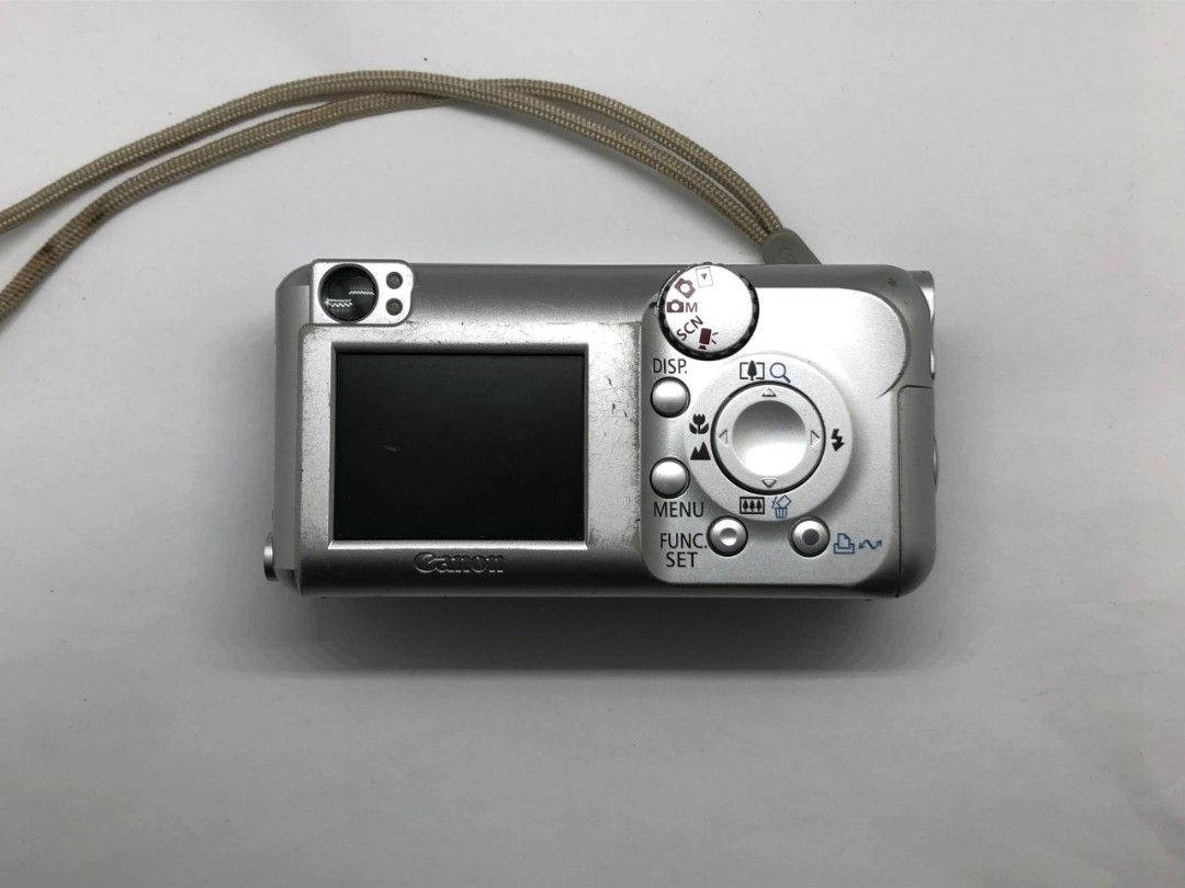 Canon PowerShot A430 (Category: Cameras) located in Manila. Submitted by harmoniexd_ (Listing ID 1470156379, Image 2). Description: Canon PowerShot A430 | ₱2,999 From 3.5k Details 🎞️ 4mp Flash and zoom working All buttons working Body condition 8/10 (signs of usage scratches, missing rubber) Issues 🚫 LCD bleed, one thin line sa side not visible sa outputs. Inclusions 📦 Disposable double AA batteries, Sdcard, original strap MOP💳: Go tyme, Mari