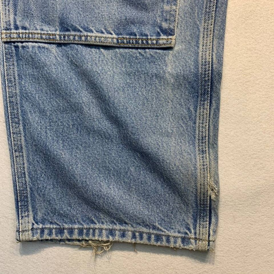 Carhartt B73 DST Double Knee (Category: Jeans) located in Mandaluyong City. Submitted by theroom501 (Listing ID 1470320210, Image 3). Description: Carhartt B73 DST Double Knee Style Code:B73 Size on Tag: 38 Color: Denim Condition: Good pre-owned condition with a heavily distressed vintage look. Flaws/Issues: Distressing and damage around the seat area & Belt loops need stitching and repair Visible yellow staining on the fabric. Flat Lay Measureme