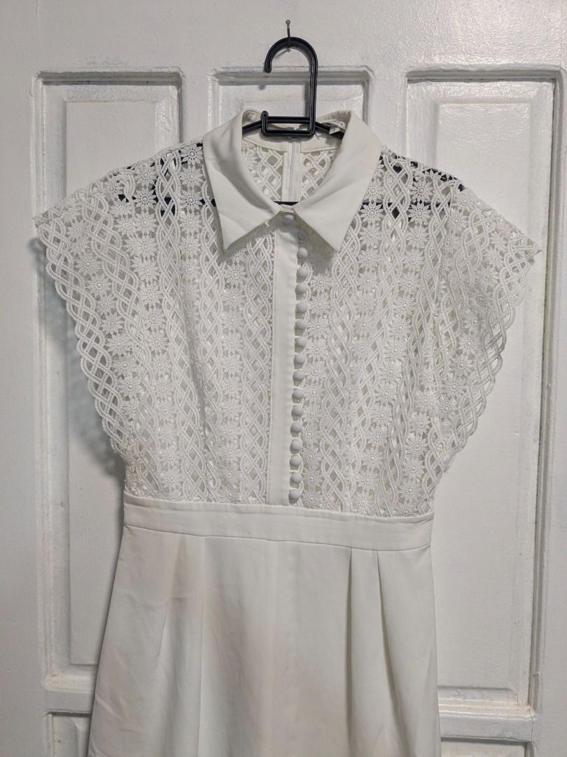Caroline Embroid Collar White Romper (Category: Rompers) located in Quezon City. Submitted by nnncorner (Listing ID 1470328229, Image 3). Description: Original Caroline Embroidery Romper Fits small to medium Used once only for christening SRP at 46$ / 2,852 in php Bust 19 inches (fits bust line 30-38 inches) Waistline 14 inches ( 24-28 inches ) Length 33 inches Selling it low for 1,200 .