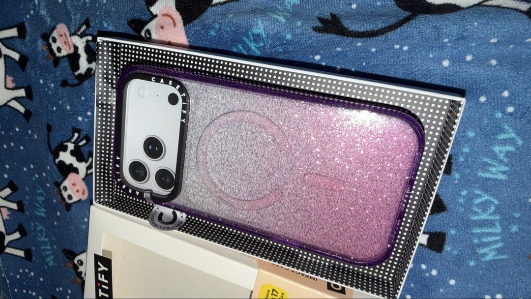 Casetify Glitter Impact Case for iPhone 18 Pro Max (fits 17 Pro Max) (Category: Cases & Sleeves) located in Marikina City. Submitted by biniaj (Listing ID 1470188172, Image 2). Description: below SRP soldout na din sa website yung glitter impact never used qr code still intact.