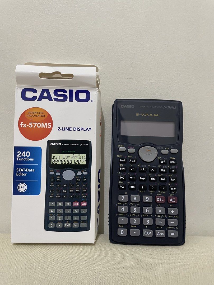 Casio fx-570MS (Category: Stationery & School Supplies) located in Quezon City. Submitted by reallynotleslie (Listing ID 1470321881, Image 1). Description: Like new W/box, only used for board exam.