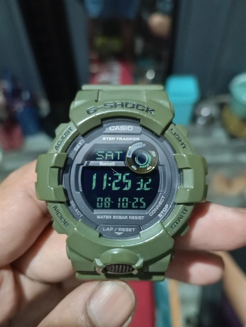 Casio G-Shock GBD-800 Green Step Tracker Watch (Category: Men's Watches) located in Manila. Submitted by jcaseanti (Listing ID 1470321884, Image 1). Description: - Model: Casio G-Shock GBD-800 (Module 3464) - Color: Vibrant green with black buckle and strap keepers - Fitness: Built-in step tracker function - Connectivity: Bluetooth enabled - Durability: Water resistant up to 20 bar - Condition: Clean crystal face and great overall condition - Ide