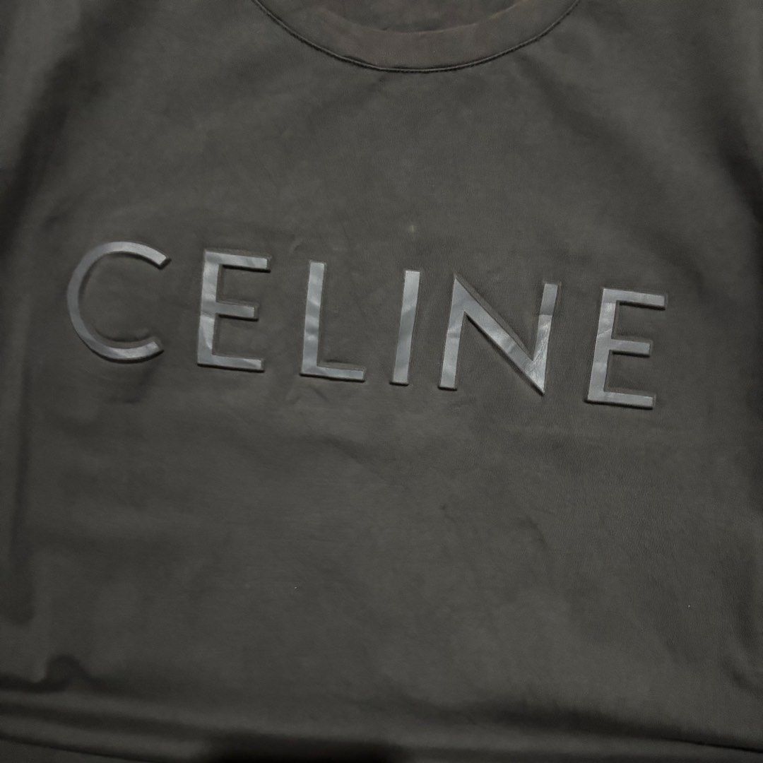CELINE SHIRT (Category: Shirts) located in Taytay. Submitted by dwinsapparel (Listing ID 1470254975, Image 2). Description: CELINE EMBOSS SCRIPT SHIRT W-21.5 L- 25 EXCELLENT CONDITION NEED WASH COMPLETE TAGS.