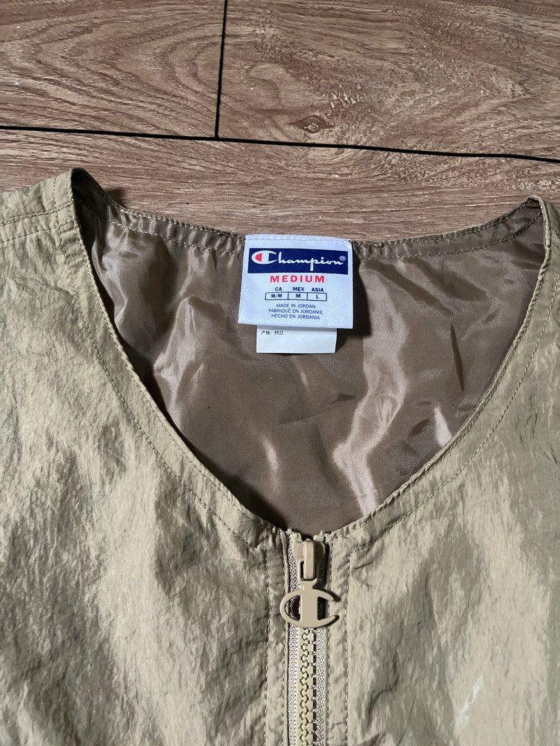 Champion Nylon Utility Cargo Vest (Category: Vests) located in Manila. Submitted by tvrfinds (Listing ID 1470263846, Image 3). Description: Champion Nylon Utility Cargo Vest in Beige Color Size M on tag Dimes: W - 23 L - 26 -Authentic -Color rate: 9.8/10 -Honest issue: Minimal dark spot/Needs wash (Barely noticeable) -Excellent to As new.