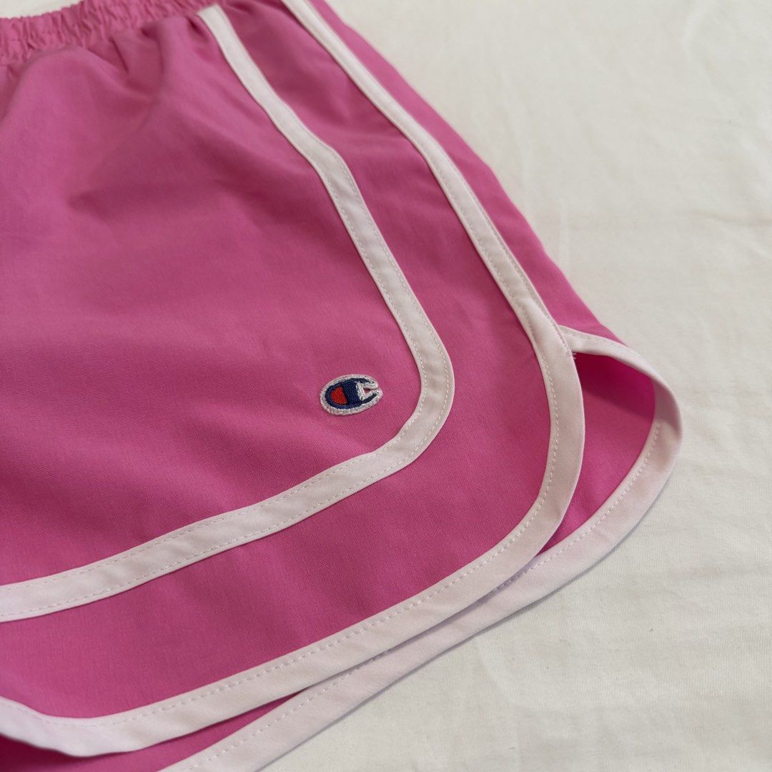 Champion Pink Athletic Shorts (Category: Babies & Kids Fashion) located in Bulacan. Submitted by nicabanana_ (Listing ID 1470255835, Image 2). Description: ✅ worn only once.