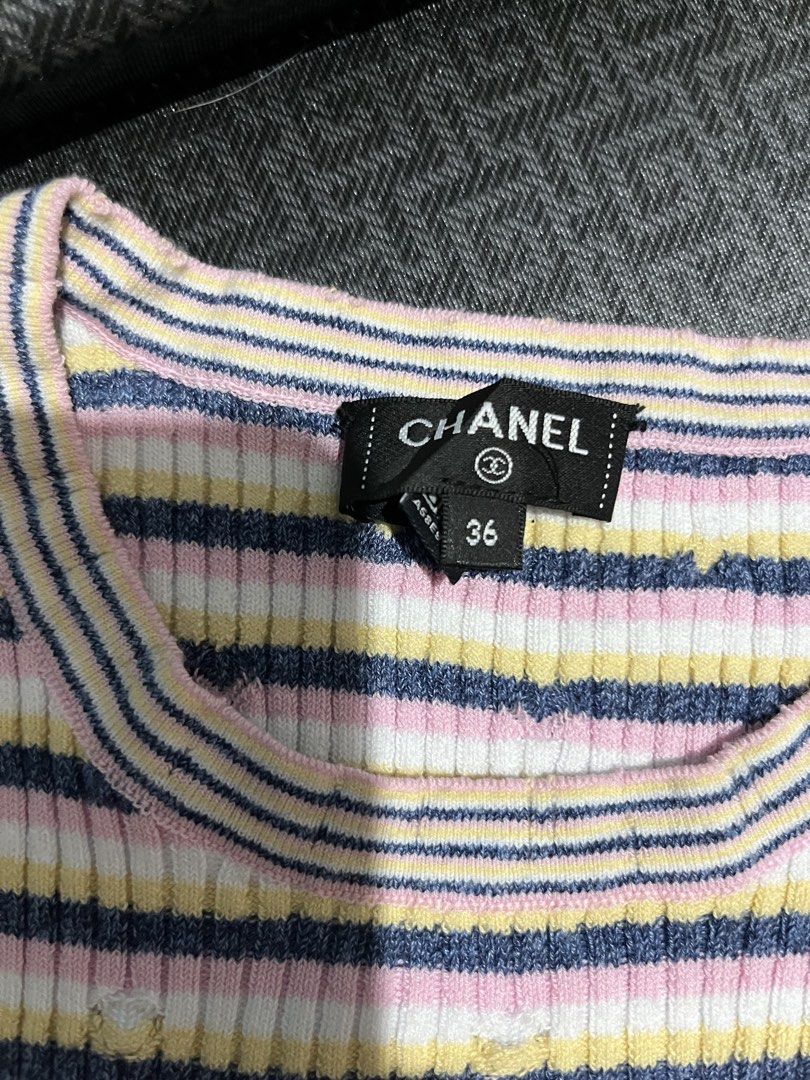 Chanel Knitted (Category: Blouses) located in Davao. Submitted by rel18 (Listing ID 1470300491, Image 3). Description: CHANEL Knitted Excellent Small - Med Fits .