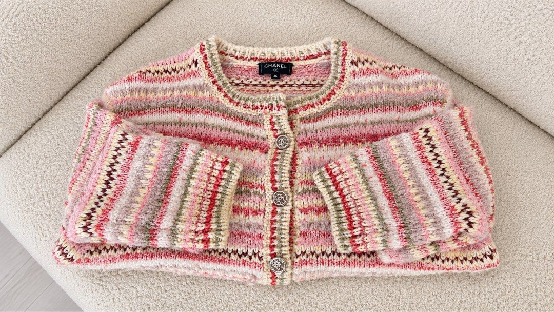 ⚜️Chanel pink cardigan / top (Category: Luxury Apparel) located in Makati City. Submitted by 90sangel (Listing ID 1470155879, Image 2). Description: Sugar, blush, and everything pink. 💞🩷🌸✨ .