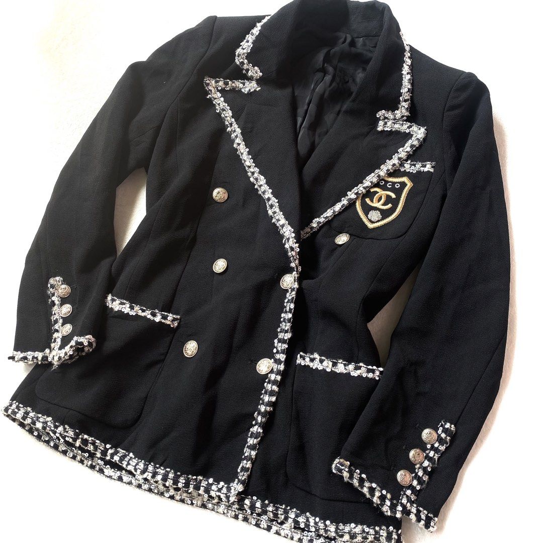 💫Chanel “The Dev*l’s Wear Prada” Jacket (Category: Others Tops) located in Manila. Submitted by yourdaily_obsessions (Listing ID 1470276023, Image 2). Description: Item: Chanel •Size 38 on tag, S-M •Measurements Shoulder: 15” Bust: 34-36 Width: 17” Length: 26” •Double-breasted w/ shoulder pads. •Seen worn by Ms. Anne Hathaway.😩🖤 •for keeps!🫶🏻✨ - Notes before making an offer❗️ •Photos are provided for self authentication. •Bogus/irresponsible