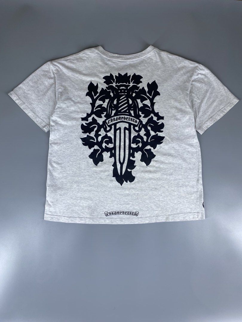 Chrome Hearts Heather Grey Dagger T-Shirt Size L (Category: Tshirts & Polo Shirts ) located in General Santos City (Dadiangas). Submitted by zann_zee (Listing ID 1470256247, Image 2). Description: - Brand: Chrome Hearts Size - Large Width - 22 Length - 25 Issue:None Condition: excellent Color rate: 9.5/10.