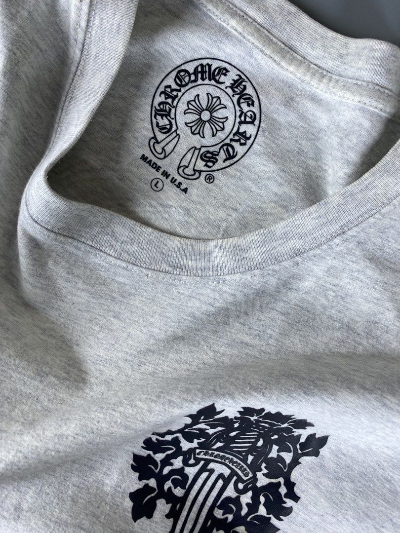 Chrome Hearts Heather Grey Dagger T-Shirt Size L (Category: Tshirts & Polo Shirts ) located in General Santos City (Dadiangas). Submitted by zann_zee (Listing ID 1470256247, Image 3). Description: - Brand: Chrome Hearts Size - Large Width - 22 Length - 25 Issue:None Condition: excellent Color rate: 9.5/10.