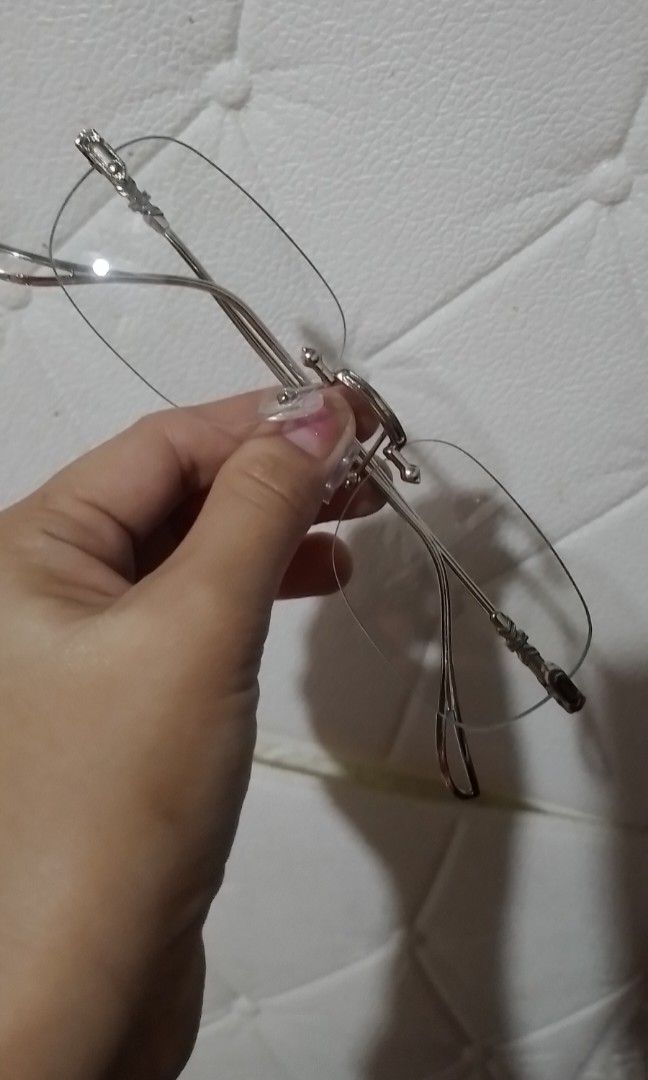Chrome hearts inspired Rimless Eyeglasses (Category: Sunglasses & Eyewear) located in Batangas. Submitted by zenrez_shop (Listing ID 1470304577, Image 3). Description: Photochromic and anti blue light Rimless Silver frame.