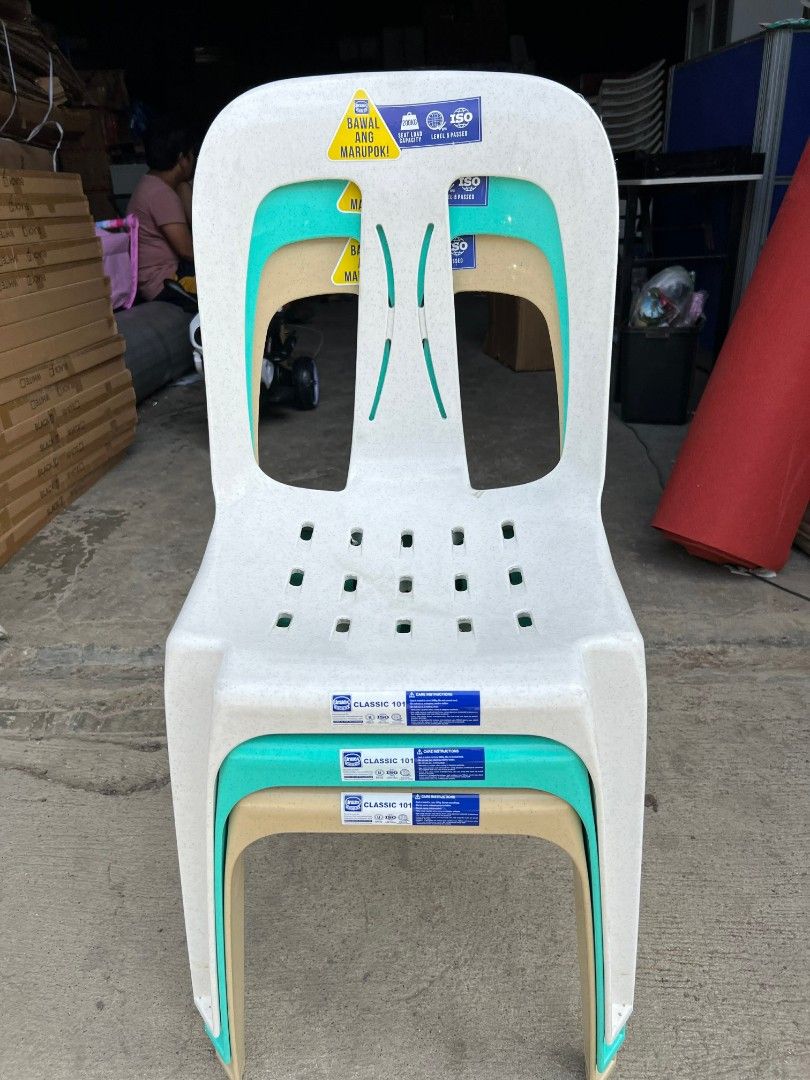 Classic 101 Plastic Monobloc Chairs Stackable (Category: Chairs) located in Liloan. Submitted by oddflower_c197c6 (Listing ID 1470180342, Image 3). Description: RESTOCK❗️MONOBLOC CHAIR❗️R Brand: URATEX CLASSIC CAPACITY: 200KGS Colors available: White Beige Green.