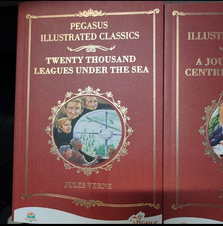 Classic Books Bundle Jules Verne and William Shakespeare (Category: Storybooks) located in Quezon City. Submitted by dncpreloved (Listing ID 1470146777, Image 2). Description: TAKE ALL - 4-in-1 Classic Literature Bundle - 2x Pegasus Illustrated Classics by Jules Verne: Twenty Thousand Leagues Under the Sea and A Journey to the Centre of the Earth - 2x Shakespeare Paperbacks: Hamlet and Macbeth with gorgeous gold foil cover designs - Condition: Cl