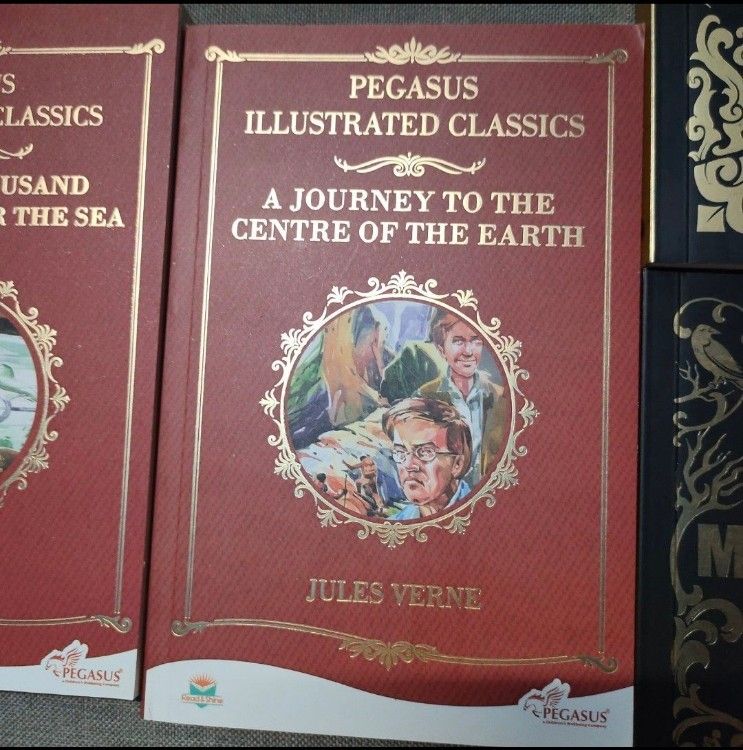 Classic Books Bundle Jules Verne and William Shakespeare (Category: Storybooks) located in Quezon City. Submitted by dncpreloved (Listing ID 1470146777, Image 3). Description: TAKE ALL - 4-in-1 Classic Literature Bundle - 2x Pegasus Illustrated Classics by Jules Verne: Twenty Thousand Leagues Under the Sea and A Journey to the Centre of the Earth - 2x Shakespeare Paperbacks: Hamlet and Macbeth with gorgeous gold foil cover designs - Condition: Cl