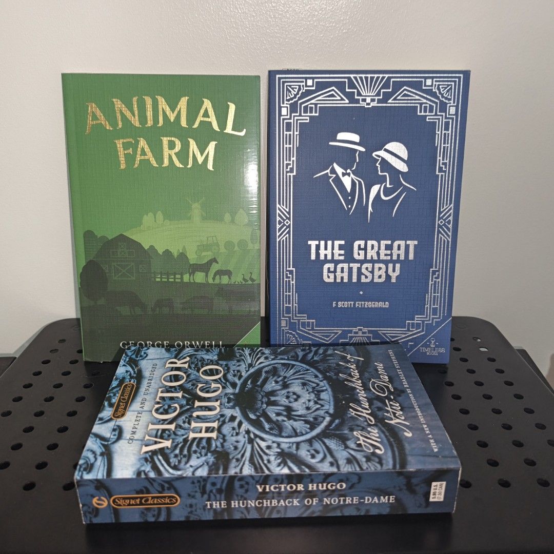 Classic Literature Book Bundle Collection (Category: Storybooks) located in Pasig City. Submitted by ravagingbooks (Listing ID 1470214265, Image 3). Description: - Classic novels available individually or as a complete set - Bundle Price: Get all books together for only ₱2,500 (Save ₱583!) - Condition: Like new * The Hunchback of Notre-Dame (Victor Hugo, Signet Classics): 199 * Snow Country (Yasunari Kawabata): 249 * The Great Gatsby (F. Scott Fi