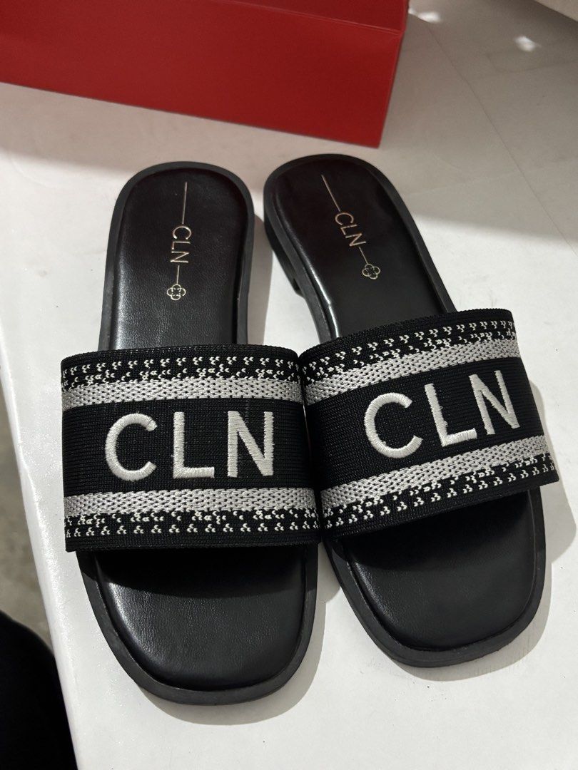 CLN Martia Slides / Slippers Size 38 (Category: Slippers and slides) located in Calamba. Submitted by jjongtoram (Listing ID 1470309493, Image 2). Description: Used twice only. As good as new! With complete packaging. pm meow.dcltr on ig for faster replies payment: gcash delivery: j&t or lalamove loc: calamba laguna.