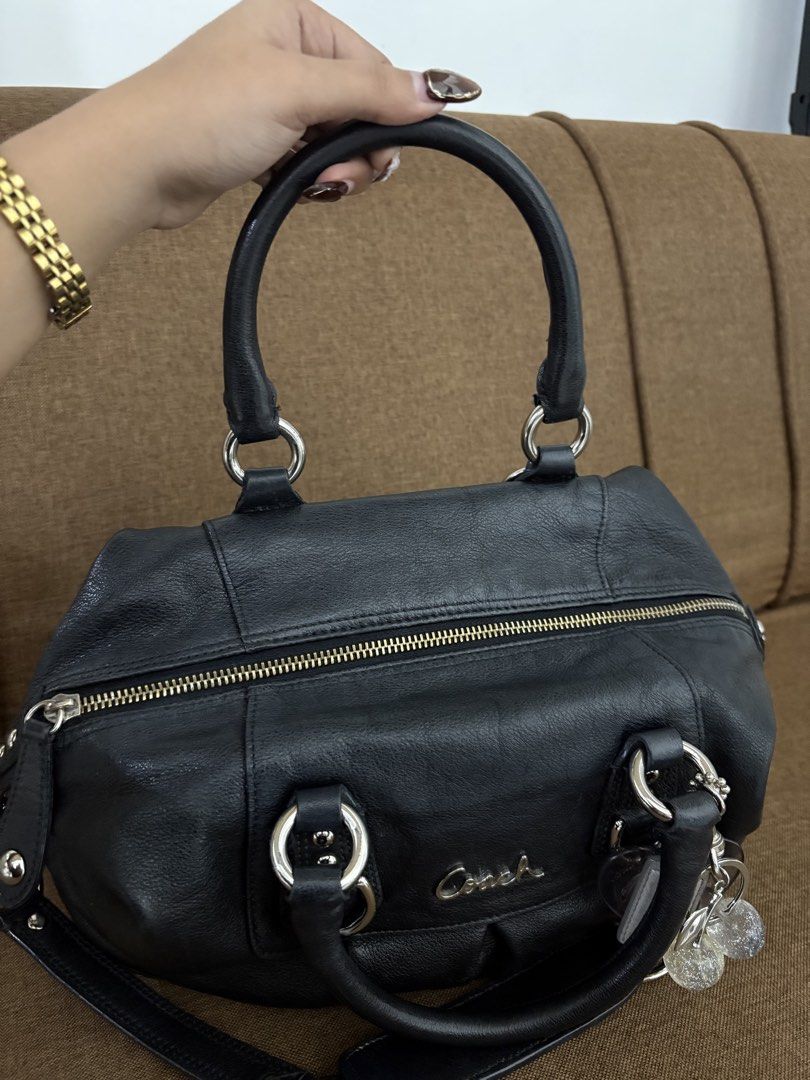 Coach Ashley Satchel in Black (Category: Shoulder Bags) located in Manila. Submitted by k_urieee (Listing ID 1470253137, Image 3). Description: Guaranteed Authentic - Pre-loved - Rank SA/A - Condition: 9/10 - No major issues (send me a DM for more detailed pictures of the item) - Clean interior & exterior of the bag - Intact rubber lining - No tarnish in hardwares, still in excellent condition - All items are preloved. Please manage your expectat