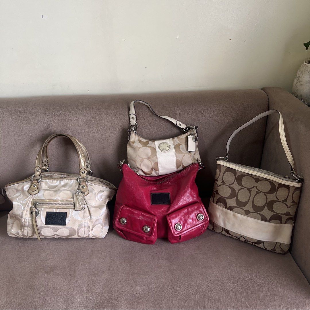 Coach Assorted Kili/Shoulder/Hobo Bags (Category: Luxury Bags & Wallets) located in Manila. Submitted by erickalago (Listing ID 1470228615, Image 1). Description: Coaching Signature Kili Bag- 2,500 Red Poppy Hobo Bag- 1,500 Coaching Canvas Shoulder Bag- SOLD Coaching Poppy Gold Cream Shoulder Bag- 1,500.