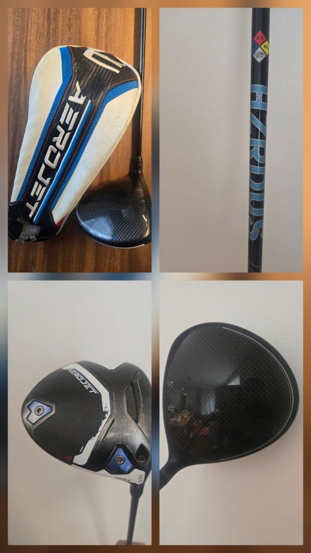 Cobra Aerojet Max Driver (Category: Golf) located in San Juan City. Submitted by grandelyon (Listing ID 1470208496, Image 1). Description: - Model: Cobra Aerojet Max 10.5 Degree Driver - Shaft: Project X Hzrdus 6.0 (Low Spin) - Crown: Carbon composite top in great shape - Condition: Sole shows standard paint wear and scuffs from normal play - Inclusion: Matching headcover included (minor peeling on fabric trim) - Meet-ups or shipping available ac