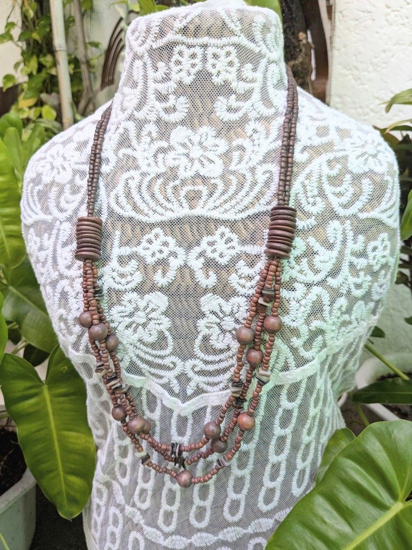 Cocoa Trail Handcrafted Necklace (Category: Necklaces) located in Las Pinas. Submitted by amisells (Listing ID 1470222142, Image 2). Description: ⋆⊱༻𖥸༺⊰⋆ every piece in our collection is thoughtfully handcrafted using an exquisite selection of locally sourced natural materials! discover the beauty of authentic craftsmanship through coconut heishi beads, lumbang seed beads, bayong and gmelina wood beads, coco side-drill beads, one-eye coconut, ti