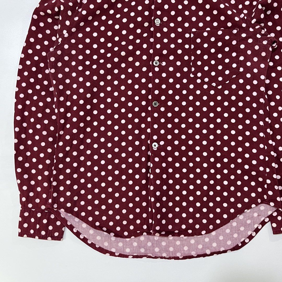 COMME DES GARCONS X H&M POLKA DOT SHIRT (Category: Luxury Apparel) located in Bacolod City. Submitted by the.finest (Listing ID 1470335247, Image 3). Description: H&M x Comme Des Garcons Polka Dot Shirt Tag Size: Small Width: 18 Length: 25 Condition: 9/10 1,000+shipping fee.