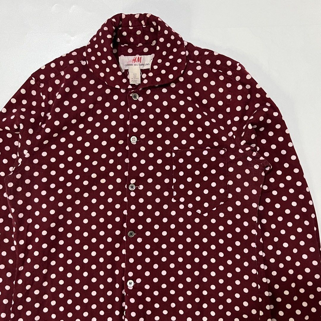 COMME DES GARCONS X H&M POLKA DOT SHIRT (Category: Luxury Apparel) located in Bacolod City. Submitted by the.finest (Listing ID 1470335247, Image 2). Description: H&M x Comme Des Garcons Polka Dot Shirt Tag Size: Small Width: 18 Length: 25 Condition: 9/10 1,000+shipping fee.