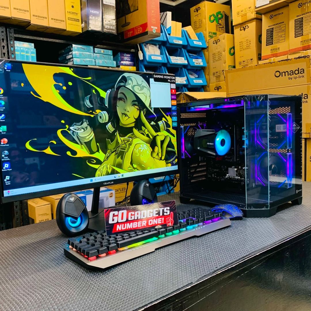 COMPLETE GAMING PC AND FOR OFFICE (Category: Desktops) located in Pasay City. Submitted by andrewww.z (Listing ID 1470173201, Image 1). Description: 🎮💜 STYLISH RGB GAMING BUILD Clean design, vibrant RGB, solid performance. Swak for gaming, streaming, at daily use. Plug in and start playing! 🏆 Authorized PC Components Seller 🛡️ Original Components with Official Warranty 🤝 Reliable After-Sales Technical Support Go Gadgets – Makati Branch 🖥️ W