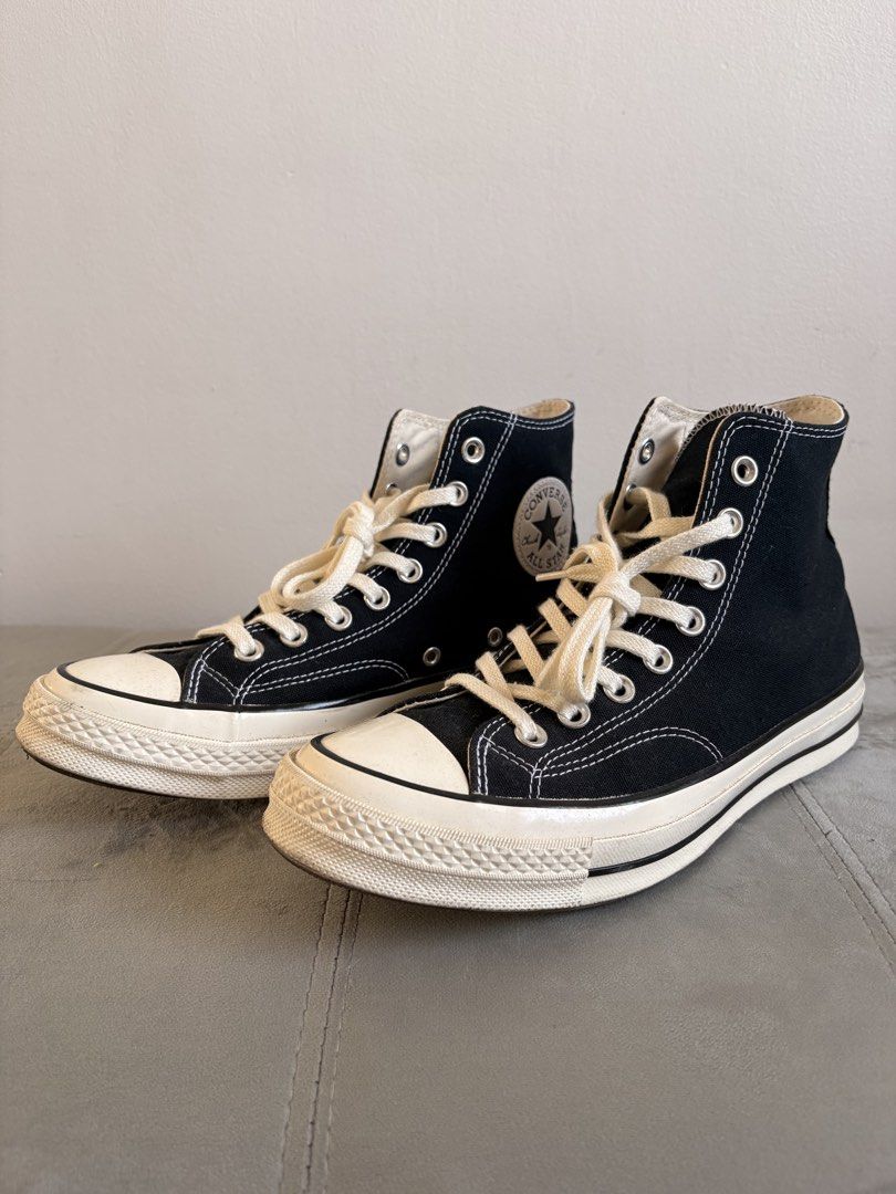Converse Chuck 70 High Top Black (Category: Sneakers) located in Manila. Submitted by carlo.castronuevo (Listing ID 1470161087, Image 1). Description: Selling my Converse Chucks Size 7.5 Men Used for less than 5x only No box but can provide drawstring bag Bought at Official Converse orange app store (can provide screenshot of purchase) Condition: 8.5 to 9 / 10 Loc: Bacoor Cavite Grab / Lalamove / Meetup near Bacoor.