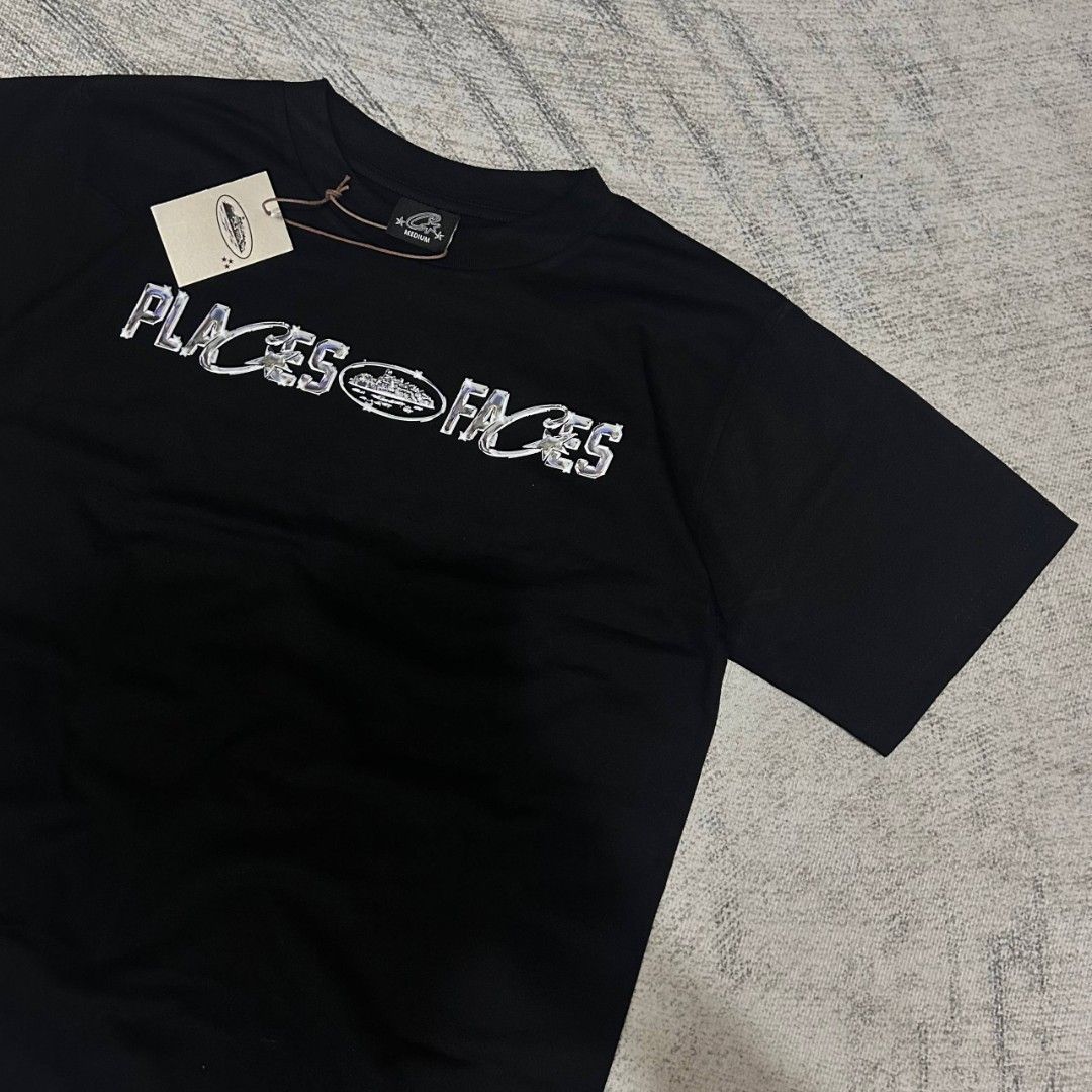 CORTEIZ x PLACES&FACES (Category: Tshirts & Polo Shirts ) located in Quezon City. Submitted by mr.joaquin999 (Listing ID 1470203937, Image 2). Description: Brandnew Complete Tags with Hangtag Avail Size⬇️ •Medium width: 20.5-21 length: 28 •Large width: 22 length: 28 699+sf.