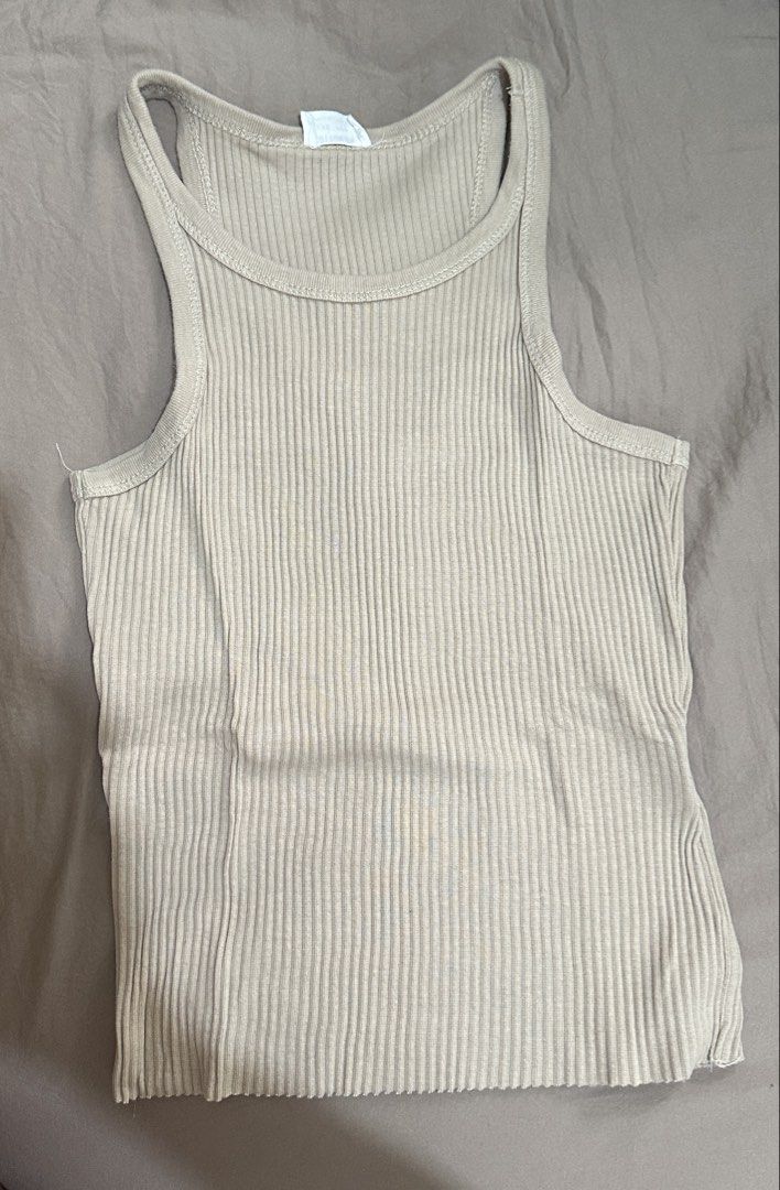 Cotton Ribbed Tank Top (Take All) (Category: Sleeveless) located in Manila. Submitted by rf0415 (Listing ID 1470165839, Image 1). Description: - 4-piece ribbed tank top set (White, Black, Brown, Beige) - Classic racerback cut - Size XXS fits Xs-Small - Sold as a bundle.