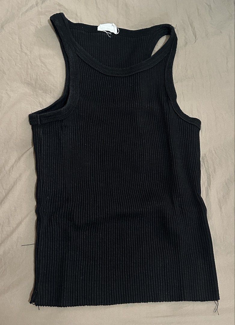 Cotton Ribbed Tank Top (Take All) (Category: Sleeveless) located in Manila. Submitted by rf0415 (Listing ID 1470165839, Image 3). Description: - 4-piece ribbed tank top set (White, Black, Brown, Beige) - Classic racerback cut - Size XXS fits Xs-Small - Sold as a bundle.