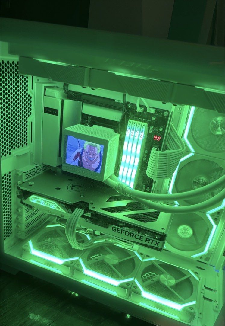 Custom White Gaming PC with RTX Graphics and AIO Cooler (Category: Desktops) located in Manila. Submitted by pongostric52048 (Listing ID 1470340077, Image 1). Description: Processor AMD Ryzen 9 3900X GPU MSI RTX 4060 Ti 16GB Motherboard Gigabyte B550 VISION D RAM 32GB T-Force RGB PSU Seasonic FX-850 850W (Gold) CPU Cooler ASUS ROG LCD Liquid Cooler Case Lian Li White Case Fans Lian Li RGB Fans Storage Approx. 1TB OS Windows 11 Pro.