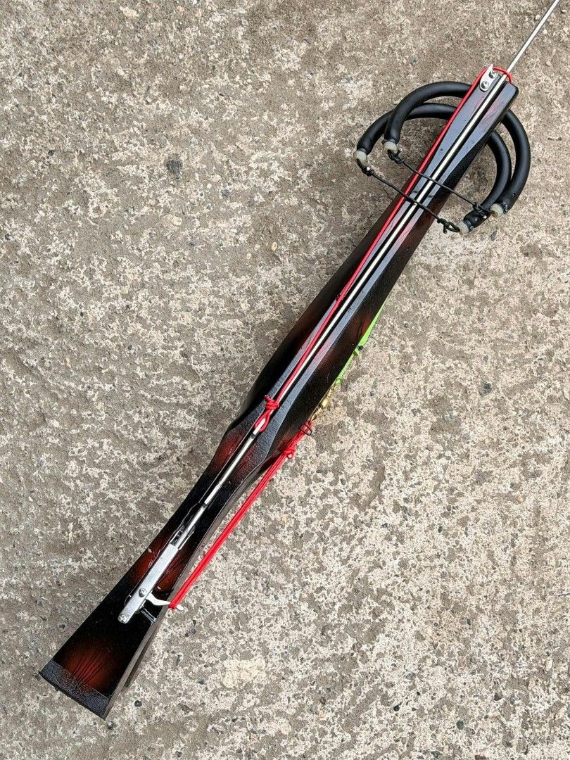 Custom Wooden Speargun Various Colors Available (Category: Fishing) located in Caloocan City. Submitted by sheilomian33511 (Listing ID 1470278517, Image 2). Description: - Custom handmade wooden spearguns - Available finishes: Blue, red, green, natural wood grain, and black - Rigged and ready with heavy-duty bands - Equipped with durable stainless steel shafts and trigger mechanisms - Ideal gear for spearfishing trips - Send a message to choose y