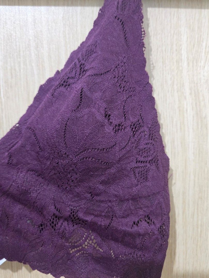 Danskin Intimates Purple Lace Bralette Size M (Category: Undergarments & Loungewear) located in Pasay City. Submitted by samcas (Listing ID 1470268845, Image 2). Description: - Brand: Danskin Intimates - Size: Medium (tag attached) - Color: Purple - Material: 88% nylon, 12% spandex - Design: Beautiful floral lace across cups - Details: Adjustable shoulder straps with rose gold hardware - Closure: Hook and eye at the back - Care: Hand wash only.