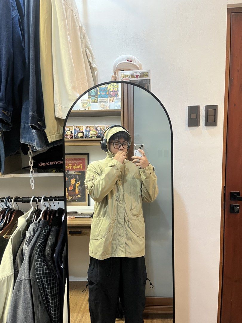 D-DAY FIELD JACKET (Category: Coats, Jackets and Outerwear) located in Davao. Submitted by spilled.bins (Listing ID 1470266351, Image 3). Description: D-DAY FIELD JACKET Width: 23.5in Length: 30in XL Measurement Multiple Dark Stain Excellent Condition . Mine: ₱700 . +shipping fee on top . Model Reference: Height: 5’5 feet Weight: 68kg.