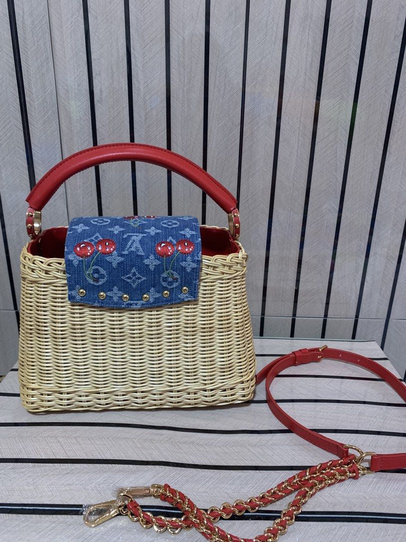 Denim Cherry in Raffia Capucine (Category: Cross-body Bags) located in San Fernando. Submitted by preluxuria_online_shop (Listing ID 1470275779, Image 2). Description: .