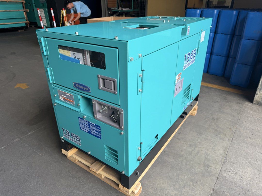 Denyo Japan Generator (Category: Construction & Building Materials) located in Manila. Submitted by santiago0721 (Listing ID 1470206710, Image 3). Description: Brand New Unit 13 KVA 3 Phase Brand: Denyo (Japan) Model: DCA 13 ESK DA Key Specifications • Output Rating: 10.2 kW (1500 rpm / 50 Hz) or 12.4 kW (1800 rpm / 60 Hz) • Engine: 3-cylinder diesel engine with a piston displacement of 1.393 L • Fuel Type: ASTM No. 2 Diesel Fuel or equivalent • 