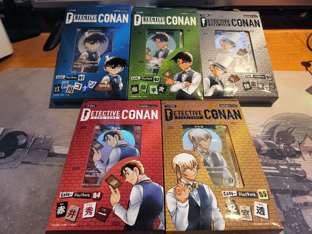 Detective Conan TCG Start and Theme Decks (Category: Card Packs) located in Lucena. Submitted by raishou (Listing ID 1470337805, Image 2). Description: Start Decks 1-5 SOLD ---- TD1 - SOLD (Complete) TD2 - ₱300 (No Sherry Partner card, case card, case mark, foil sherry and took 1 regular ver.) TD3 - ₱300 (No Partner card, case card, case mark, foil haibara and took 1 regular ver.) TD4 - ₱600 (Complete) ----- MOP: Gcash/Maribank MOD: LBC/J&T (SF s