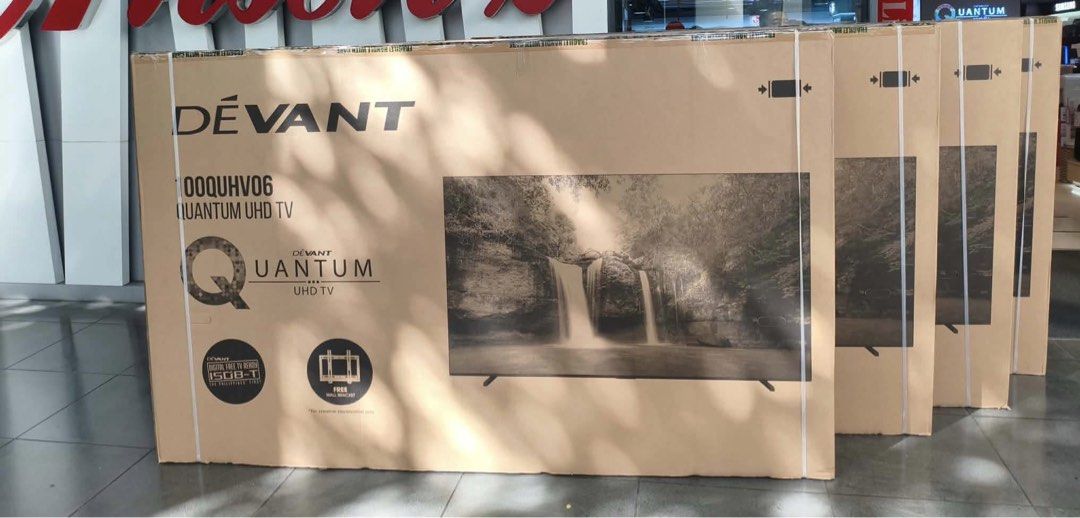 DEVANT 100 inches QUANTUM UHD SMART TV 100QUHV06 (Category: TV) located in Quezon City. Submitted by maryann5721 (Listing ID 1470310488, Image 2). Description: DEVANT 100 inches QUANTUM UHD SMART TV 100QUHV06 SUPPORTS DOLBY VISION HDR 10+ FILM MAKER MODE DOLY ATMOS SURROUND SOUND AUTO LOW LATENCY MODE VRR ACCEL MOTION 100QUHV06-119,500 Brand new and sealed with warranty and receipt 7 days replacement on factory defect only provided it was checked