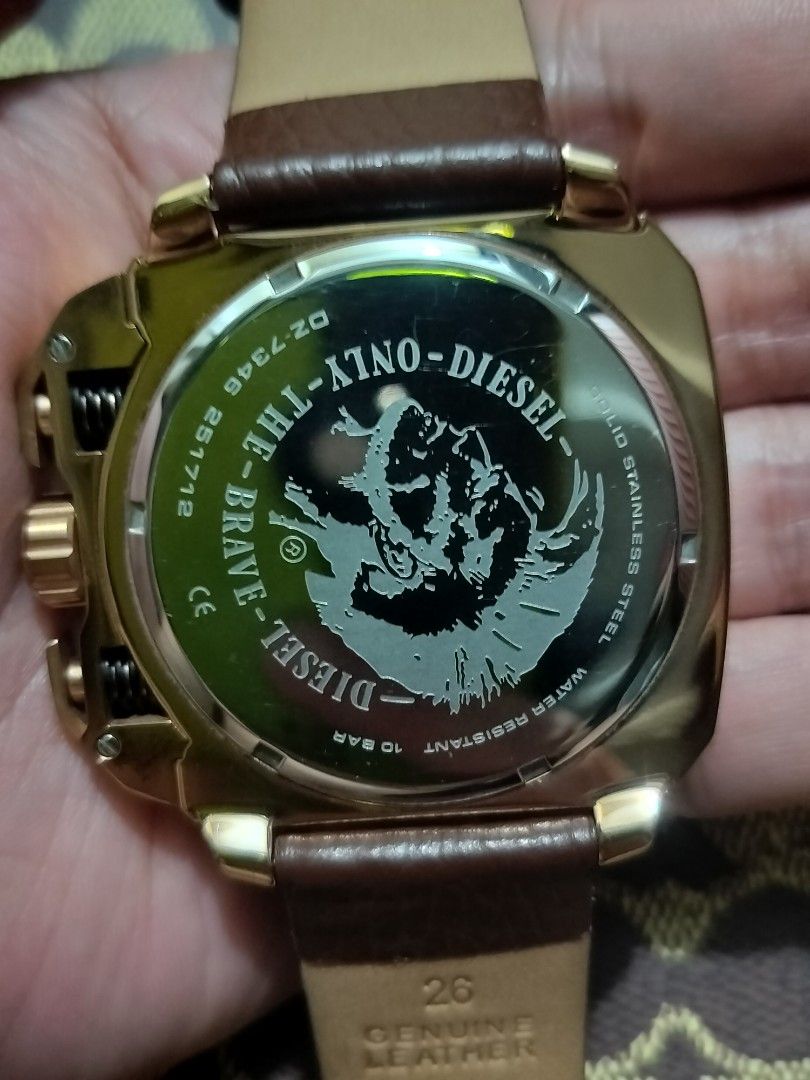 Diesel DZ7346 Wath (Category: Men's Watches) located in Pasay City. Submitted by onlineshop.ni.ron (Listing ID 1470244667, Image 2). Description: Diesel DZ7346 Watch for only P5,000. Specs : Crystal Mineral Case Width : 57.50mm Water Resistancy : 100 metres Movement : Quartz Case material : Stainless steel Case shape : Round Dial color : Black Strap Material : Leather Strap Color : Brown Gender : Gents For inquiries you can send me a DM. I am alw