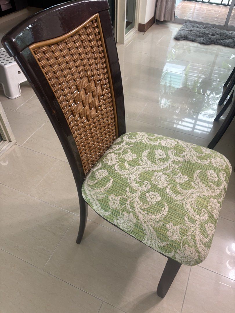 Dining Table (Category: Tables & Sets) located in Singapore. Submitted by fgf2974 (Listing ID 1470210947, Image 3). Description: Well kept 8 seater large dining table with plush cushion chairs. Chair seating Cloth from Jim Thompson. 198cm * 99cm * 76cm ht .