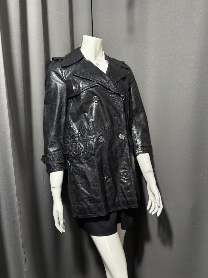 Dolce and Gabbana Double Breasted Leather Coat (Category: Coats, Jackets and Outerwear) located in Baguio. Submitted by thecollector2600 (Listing ID 1470209708, Image 2). Description: Pit to pit-17” Length-29” Shoulders- 15” Sleeves-19.5”.