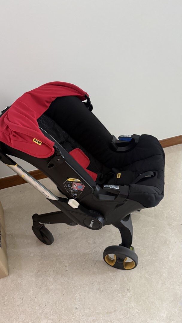 Pretty Prams Doona Car Seat and Stroller (Red & Black), Babies & Kids, Going Out ...