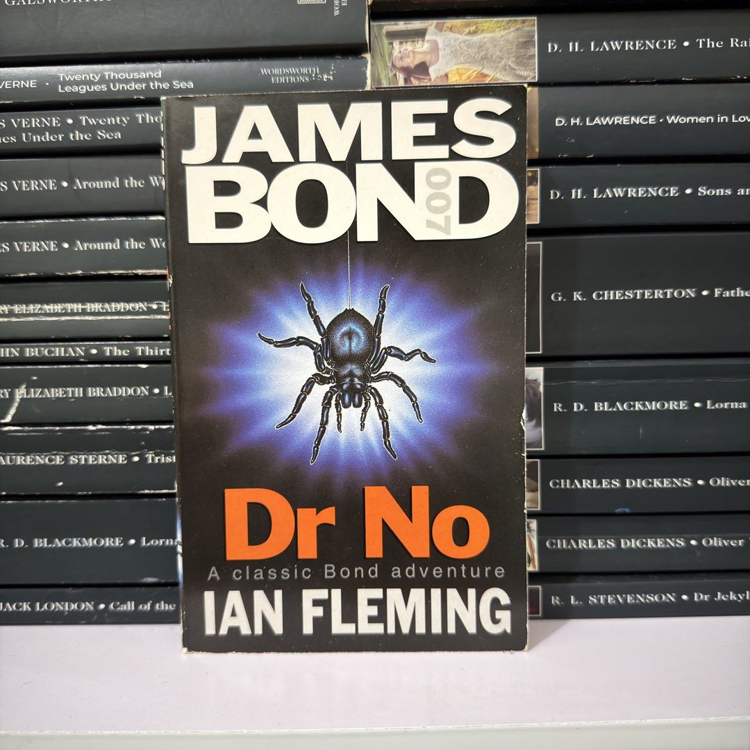 Dr No Ian Fleming James Bond Paperbacks (Category: Storybooks) located in Lingayen. Submitted by readwjane (Listing ID 1470199437, Image 1). Description: - Title: Dr. No by Ian Fleming (Classic James Bond novel) - Format: Paperback with a rare, distinctive spider cover illustration - Condition: Readable and complete, all pages intact - Genre: Spy thriller and retro literature - Shipping: Ships fast across the Philippines or available for meet-up.