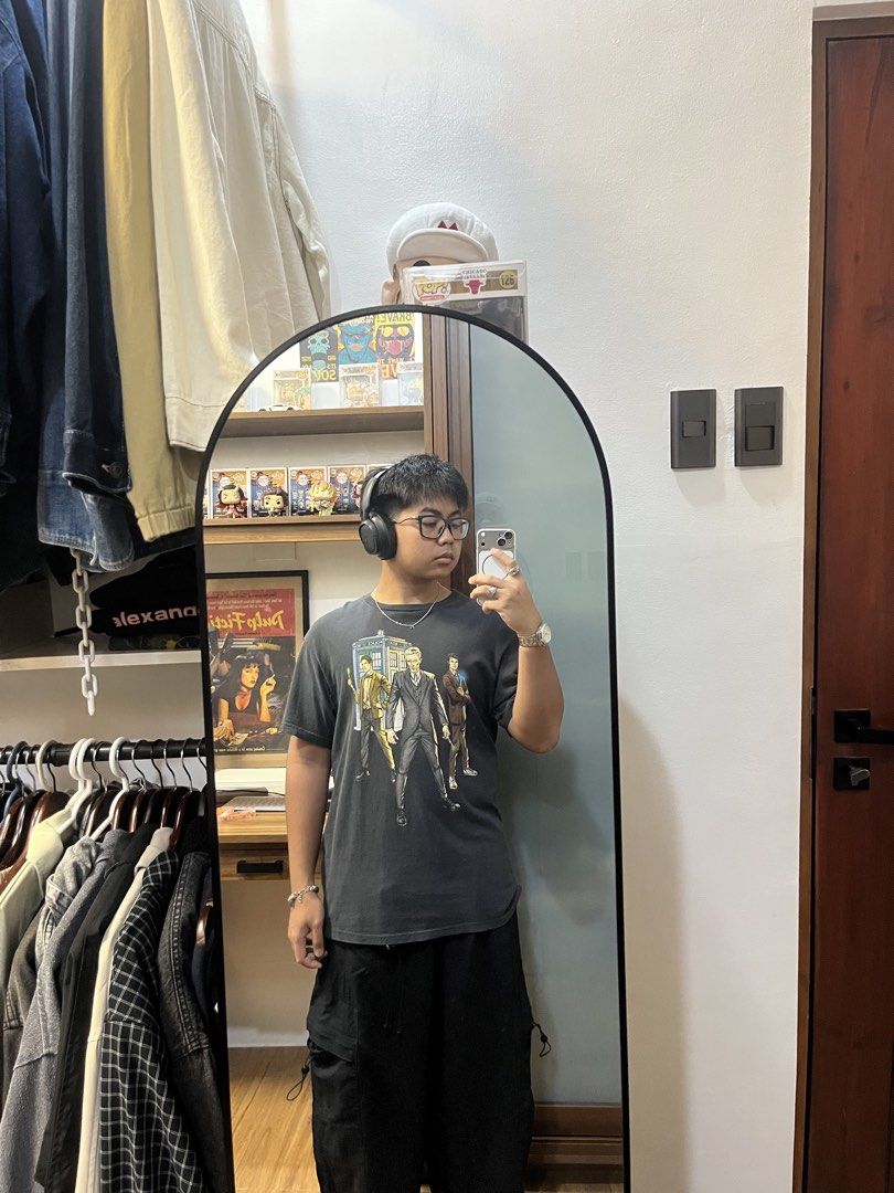 Dr. Who Comics Tee (Category: Tshirts & Polo Shirts ) located in Davao. Submitted by spilled.bins (Listing ID 1470272310, Image 3). Description: Dr. Who Comics Tee Faded Printed Tag Width: 20.5in Length: 29.5in Medium Measurement Cracks | Used Fade Good Condition . Mine: ₱400 +shipping fee on top . Model Reference: Height: 5’5 feet Weight: 68kg.