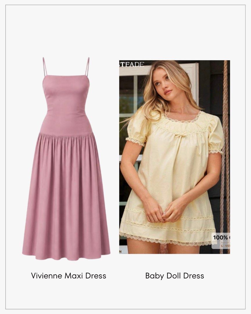 Dresses (Category: Dresses) located in Manila. Submitted by deardeerdolls (Listing ID 1470270093, Image 3). Description: Hello! im selling my two dresses! Vivienne maxi dress - Coral Blush Size - Large to Extra Large (Can fit up to 2xl since stretchable) Price - 650 (negotiable) Never been worn Baby doll dress - Yellow Size - Extra Large Price 500 (negotiable) Never been worn Both dresses are brand new and I bought them for its original prices, I